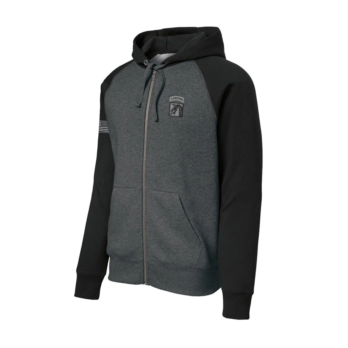 18th Airborne Color Block Zip Up Hoodie