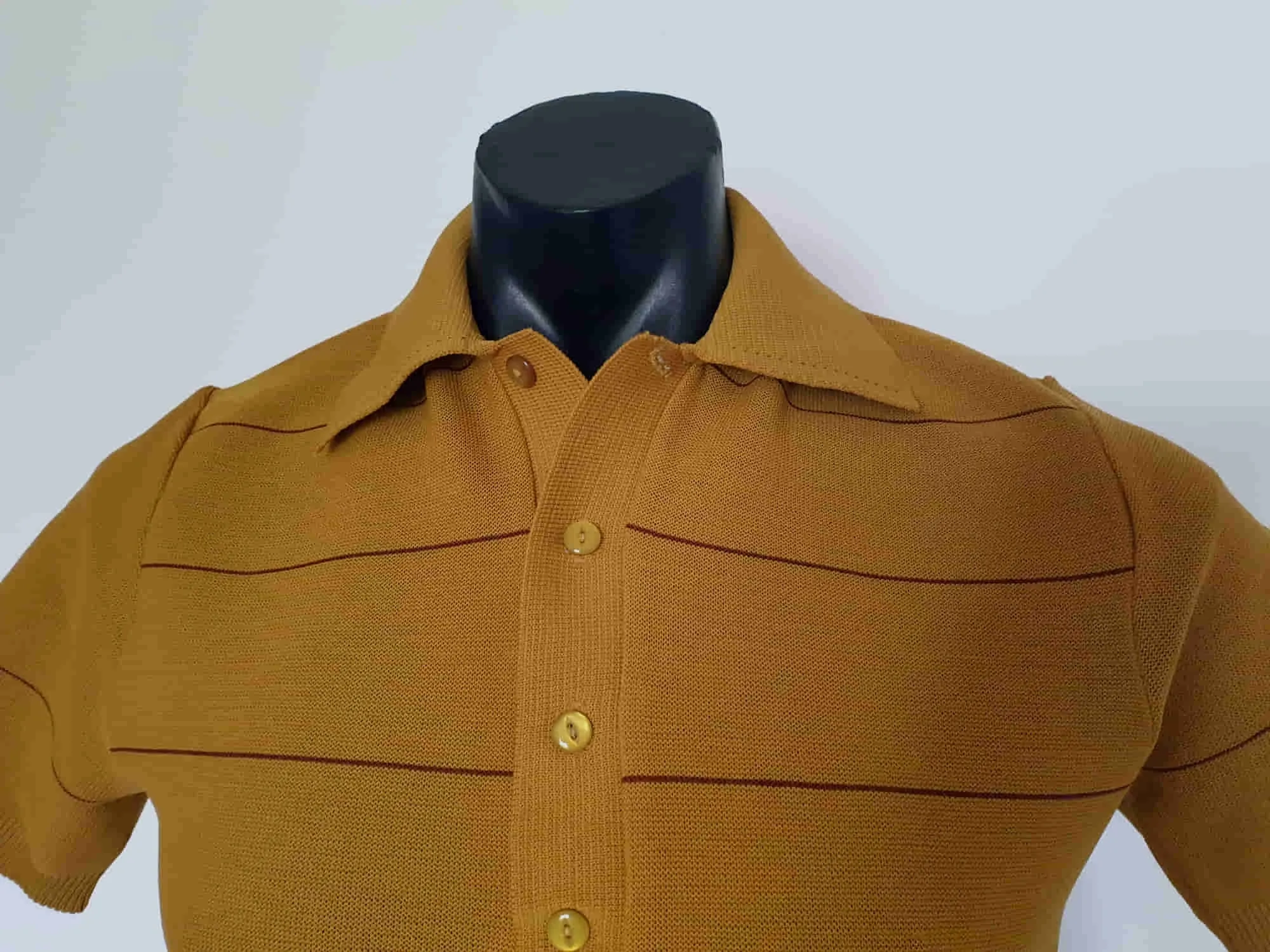 1970s Tan Bowling Shirt by Rover - M