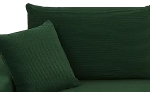 2-Piece L Shape Sectional Couch Covers in Corduroy for Left Chaise, Dark Green