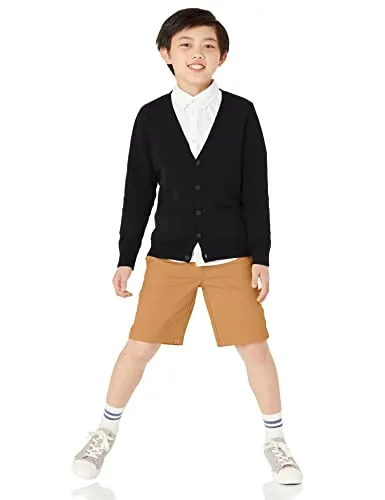 Amazon Essentials Unisex Kids' Uniform Cotton Cardigan Sweaters, Pack of 2, Black, X-Small