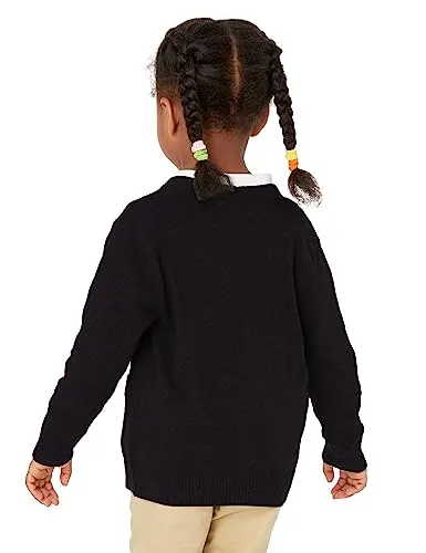 Amazon Essentials Unisex Kids' Uniform Cotton Cardigan Sweaters, Pack of 2, Black, X-Small