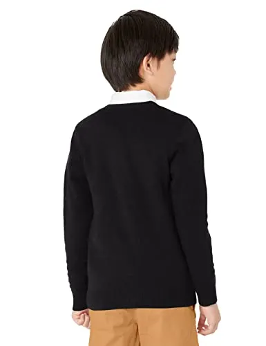 Amazon Essentials Unisex Kids' Uniform Cotton Cardigan Sweaters, Pack of 2, Black, X-Small