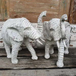 Antique Wooden Carved Elephants