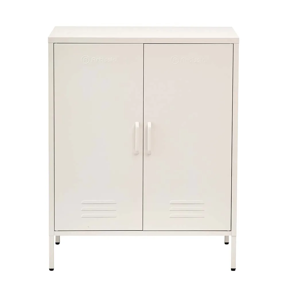 ArtissIn Sweetheart Metal Locker Storage Shelf Organizer Cabinet Buffet Sideboard White