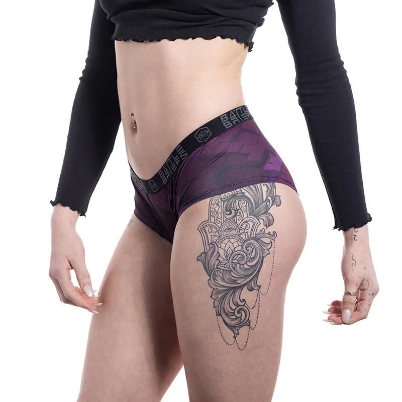 Battle Briefs Women's Purple 3D Cube