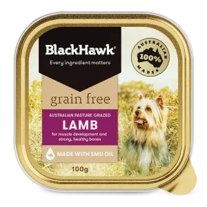 Black Hawk Grain Free Adult Lamb Wet Dog Food 100g x 9