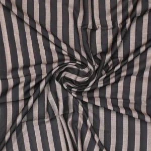 Brown Stripes Digital Printed Fabric - Muslin