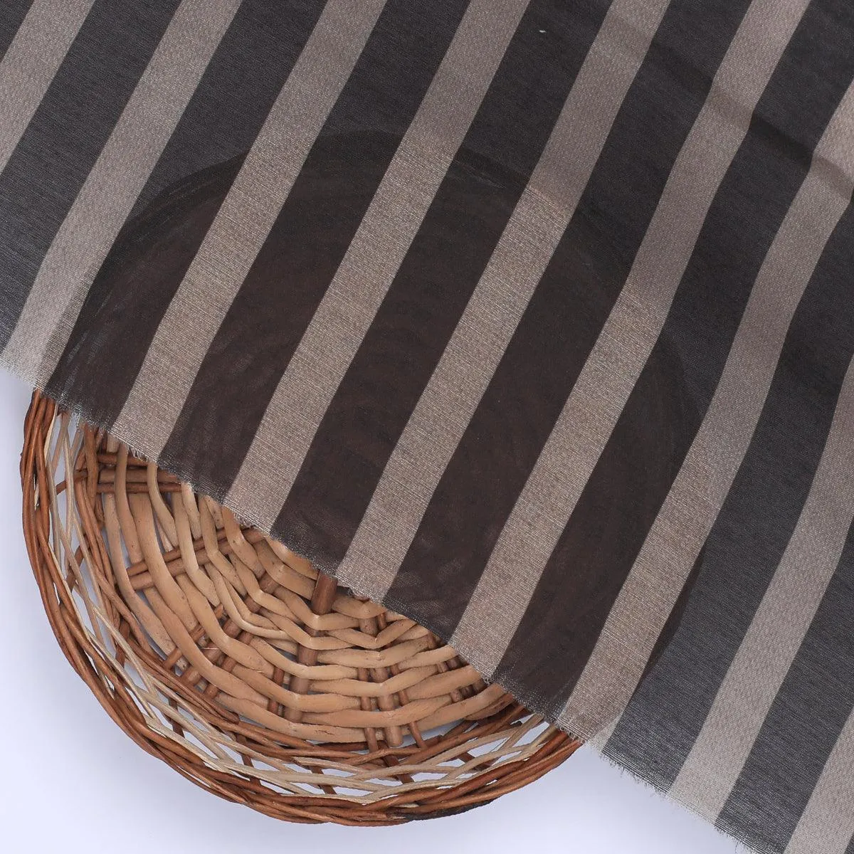 Brown Stripes Digital Printed Fabric - Muslin