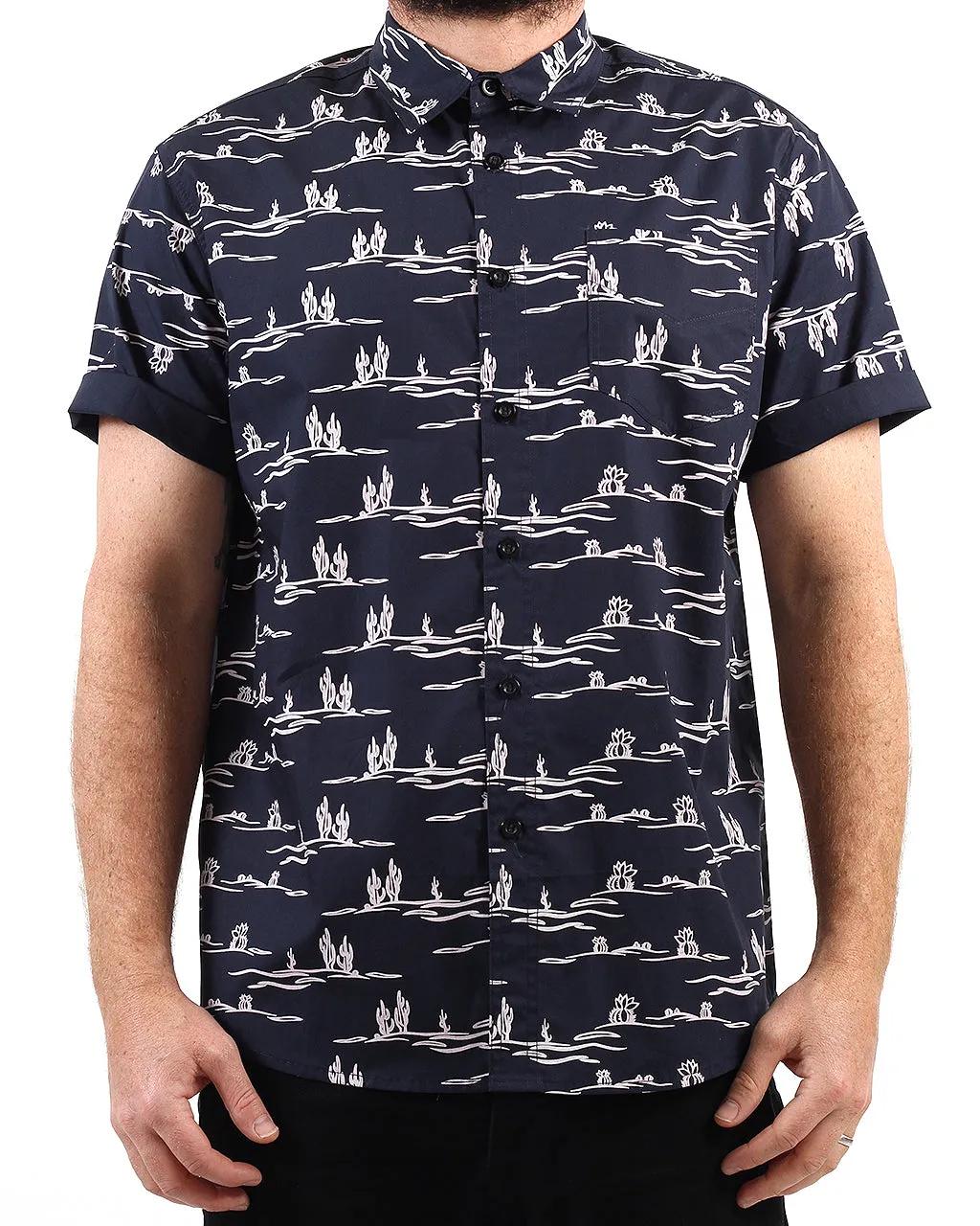 Cactus Button Up Navy