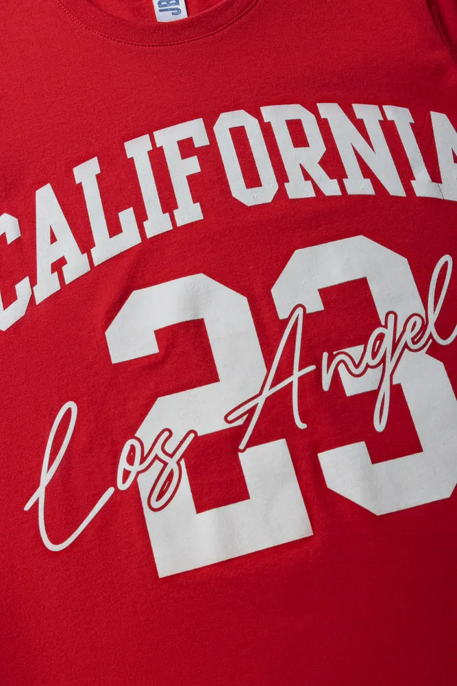 California Short Sleeve T-Shirt Red