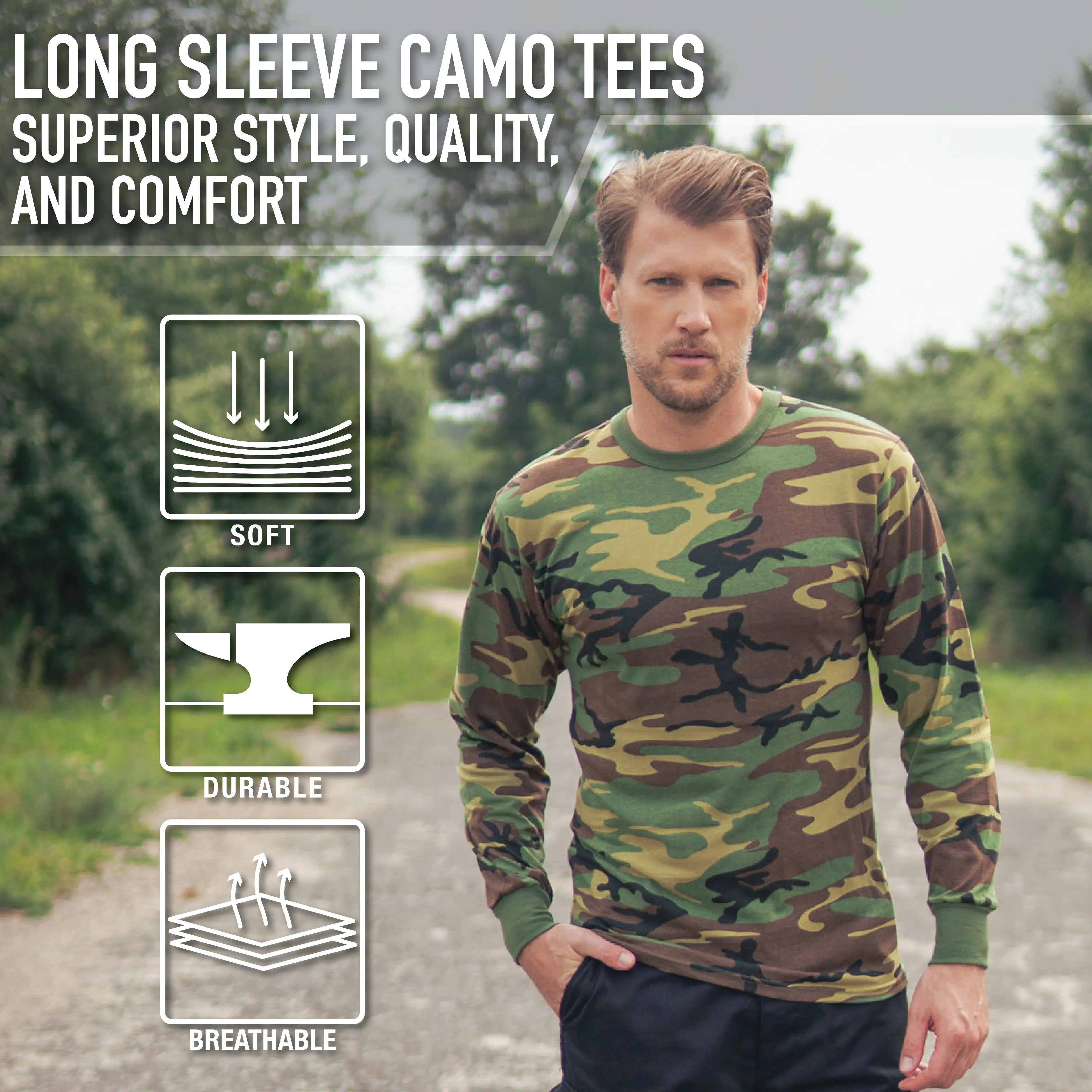 Camo Poly/Cotton Long Sleeve Shirts