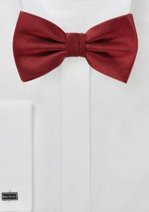 Cherry Red Herringbone Bowtie