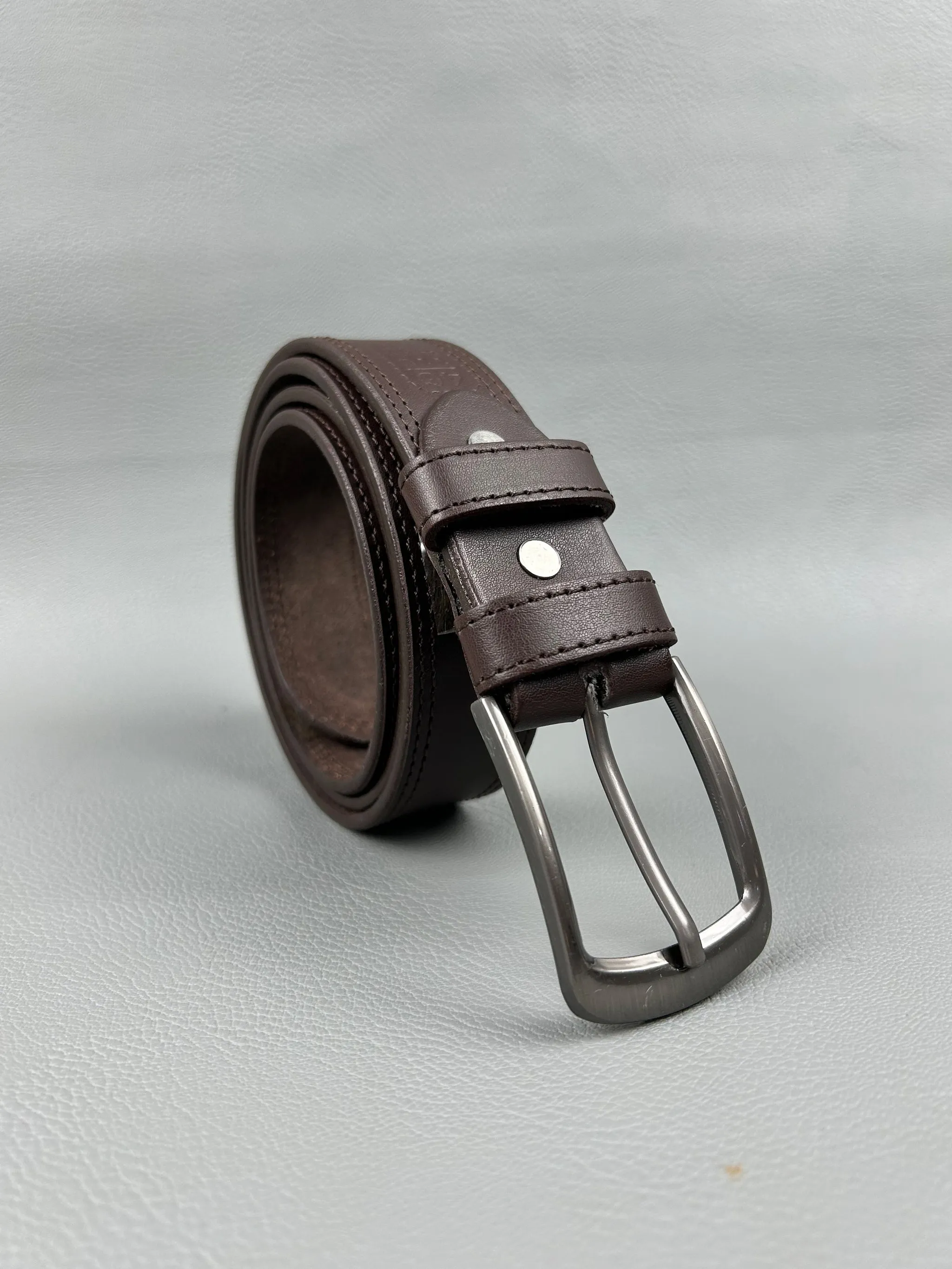 Dark Brown Faux Leather Belt For Men MB29