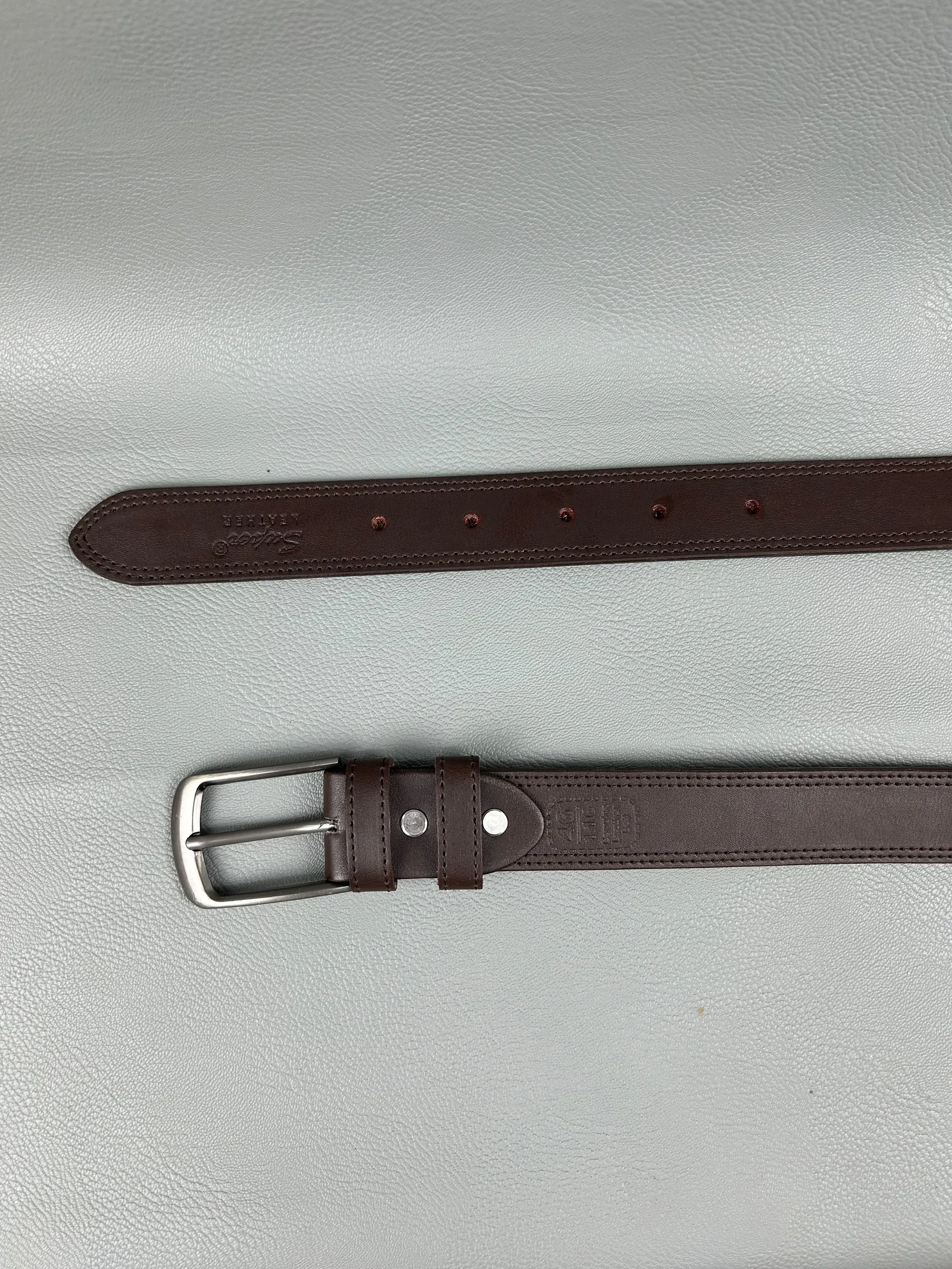 Dark Brown Faux Leather Belt For Men MB29