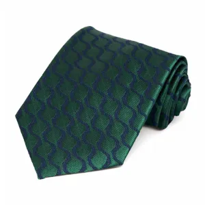 Dark Green Empire Scallop Cotton/Silk Necktie