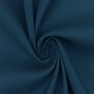 Dark Vintage Blue Solid Stretch Cotton Blend Broadcloth Woven Fabric