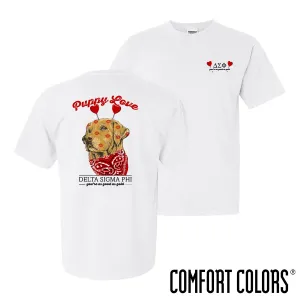 Delta Sig Comfort Colors Puppy Love Short Sleeve Tee