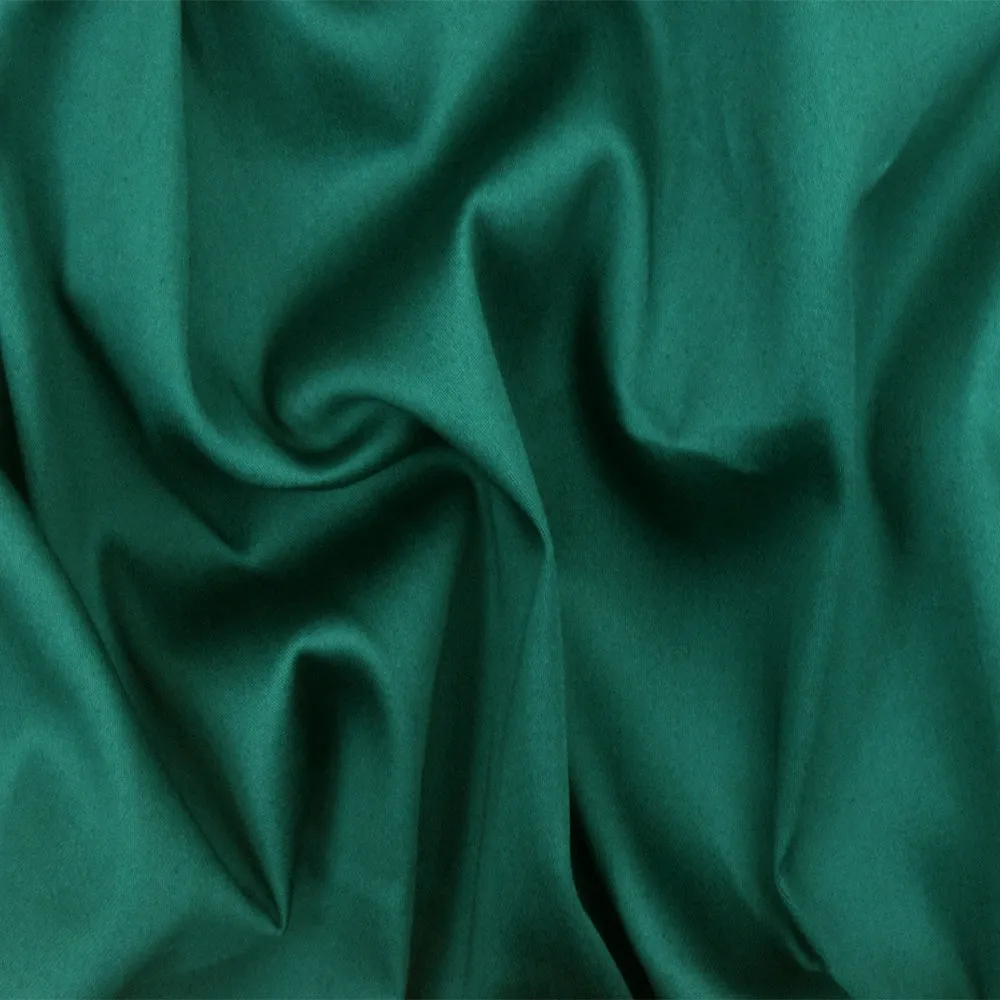 Fashion Green Solid Stretch Cotton Sateen Woven Fabric