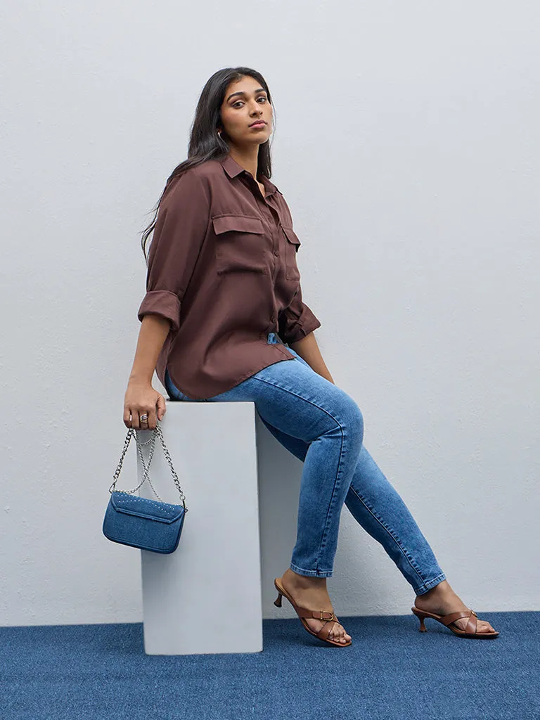 Gia Brown Solid Shirt