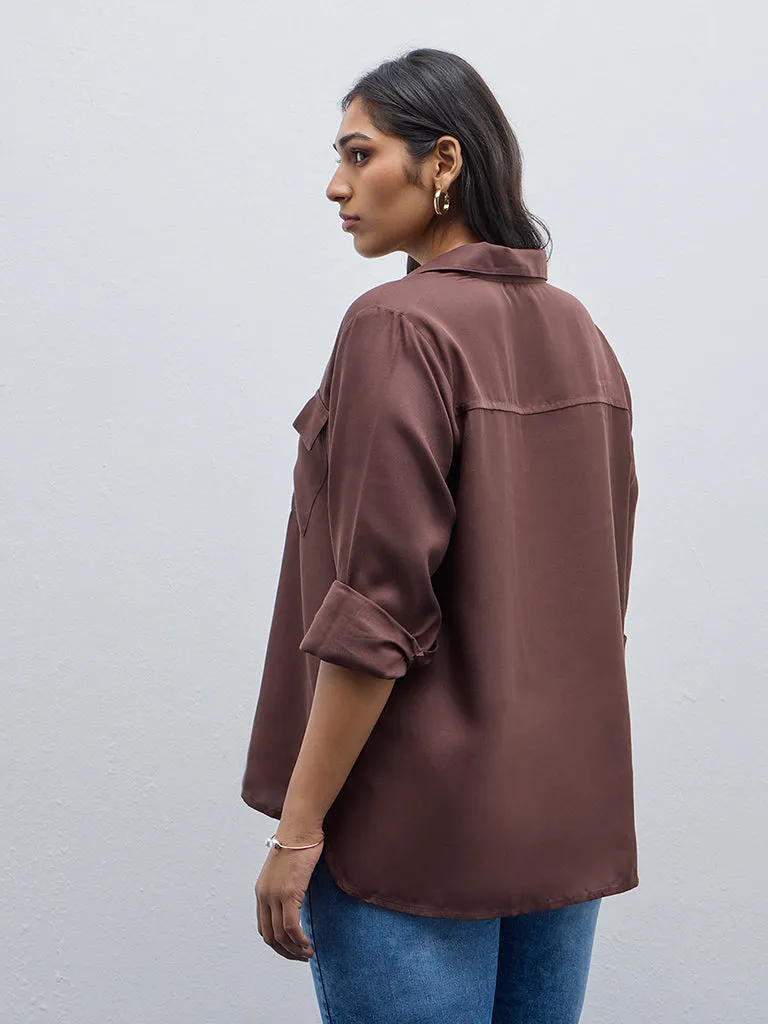 Gia Brown Solid Shirt