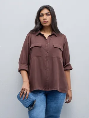 Gia Brown Solid Shirt