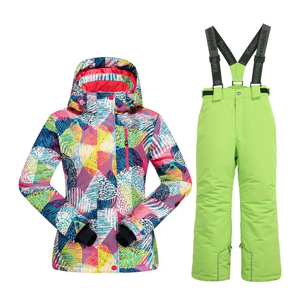 Girls Ski Jacket & Pants Set Kids Snow Suits