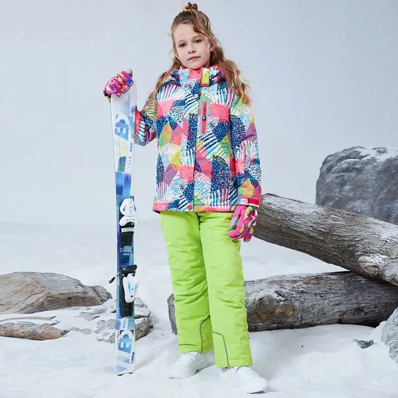 Girls Ski Jacket & Pants Set Kids Snow Suits