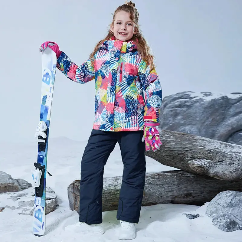 Girls Ski Jacket & Pants Set Kids Snow Suits