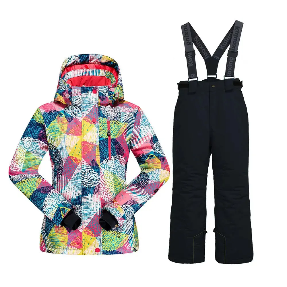 Girls Ski Jacket & Pants Set Kids Snow Suits