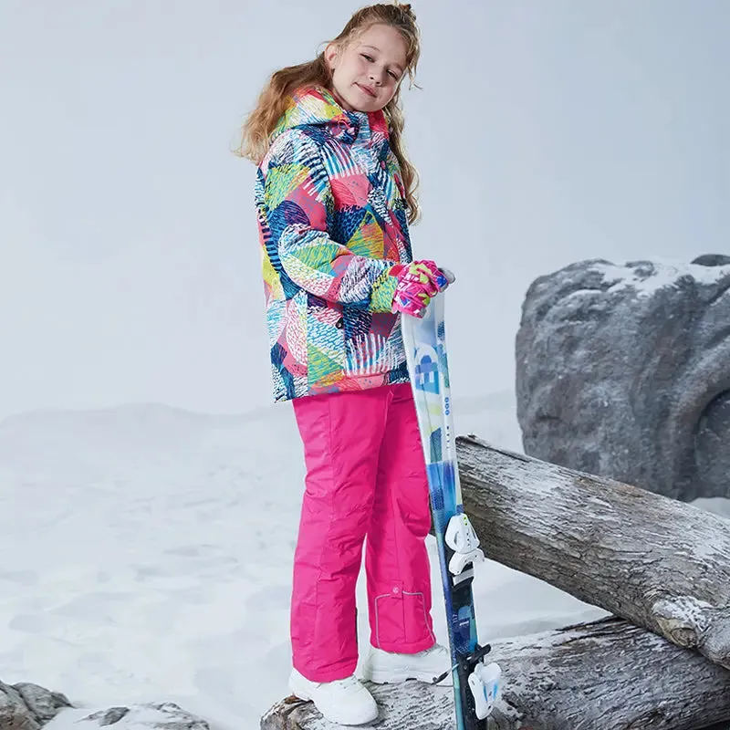 Girls Ski Jacket & Pants Set Kids Snow Suits