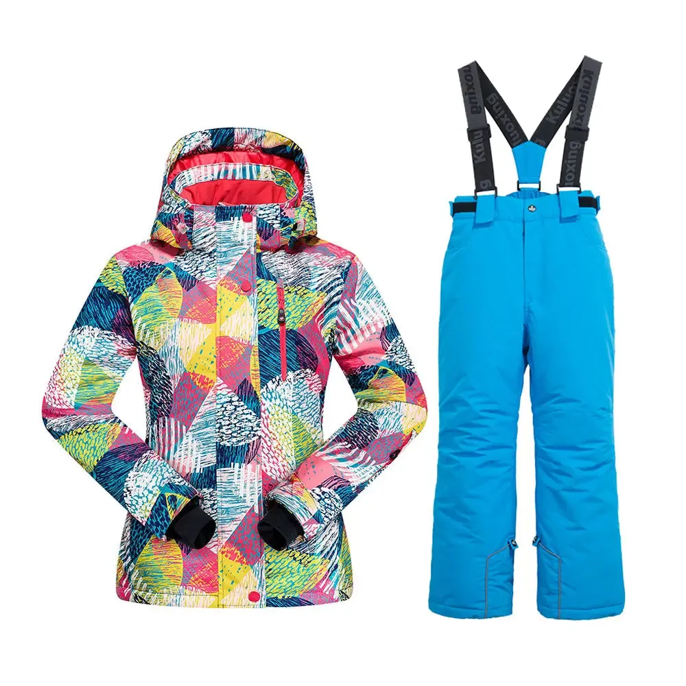 Girls Ski Jacket & Pants Set Kids Snow Suits