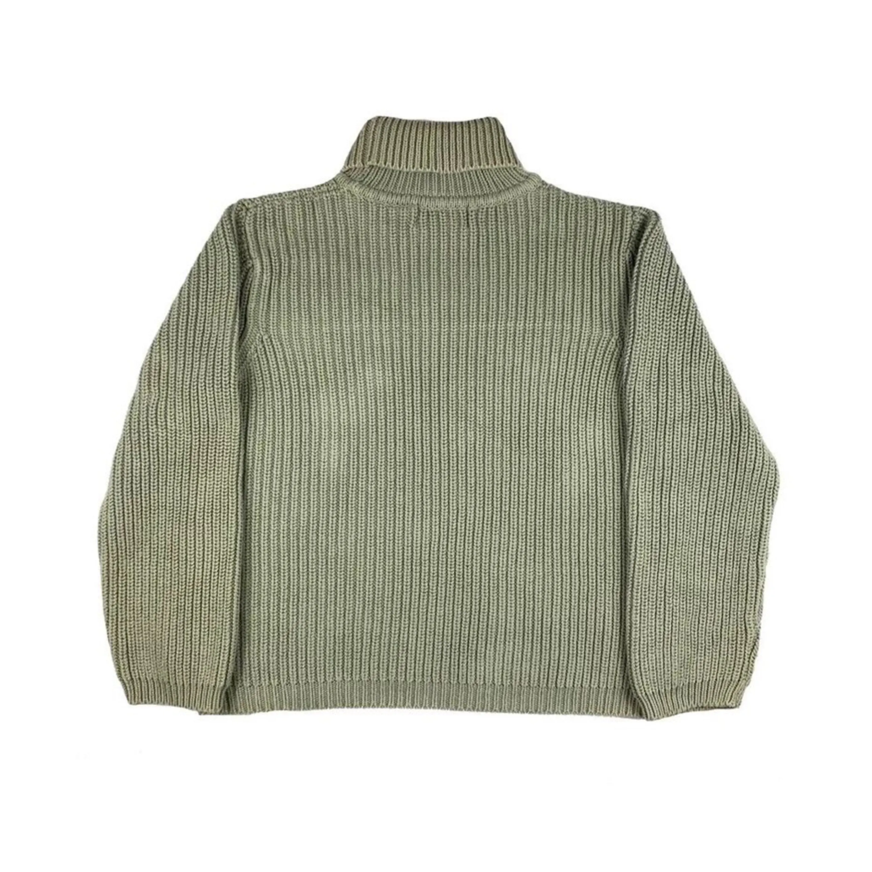 Gunman Print Green Turtleneck Sweater