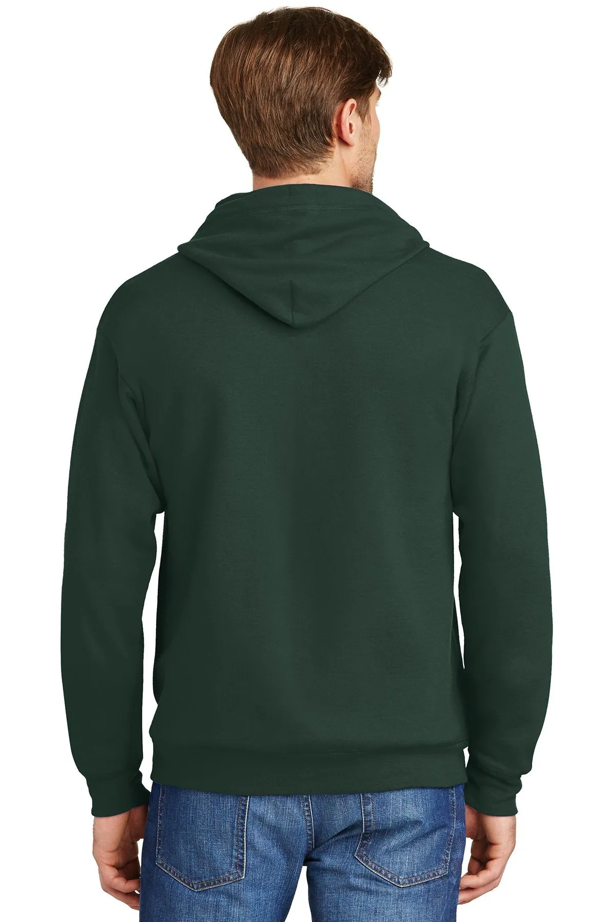 Hanes Ecosmart Full Zip Hooded Sweatshirt P180 Deep Forest