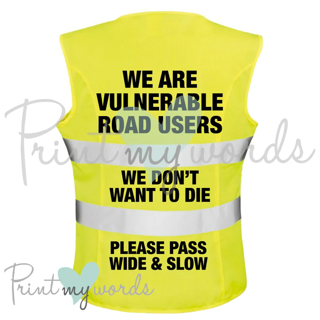 High Visibility Hi Vis Equestrian Reflective Vest Tabard Waistcoat VULNERABLE ROAD USERS