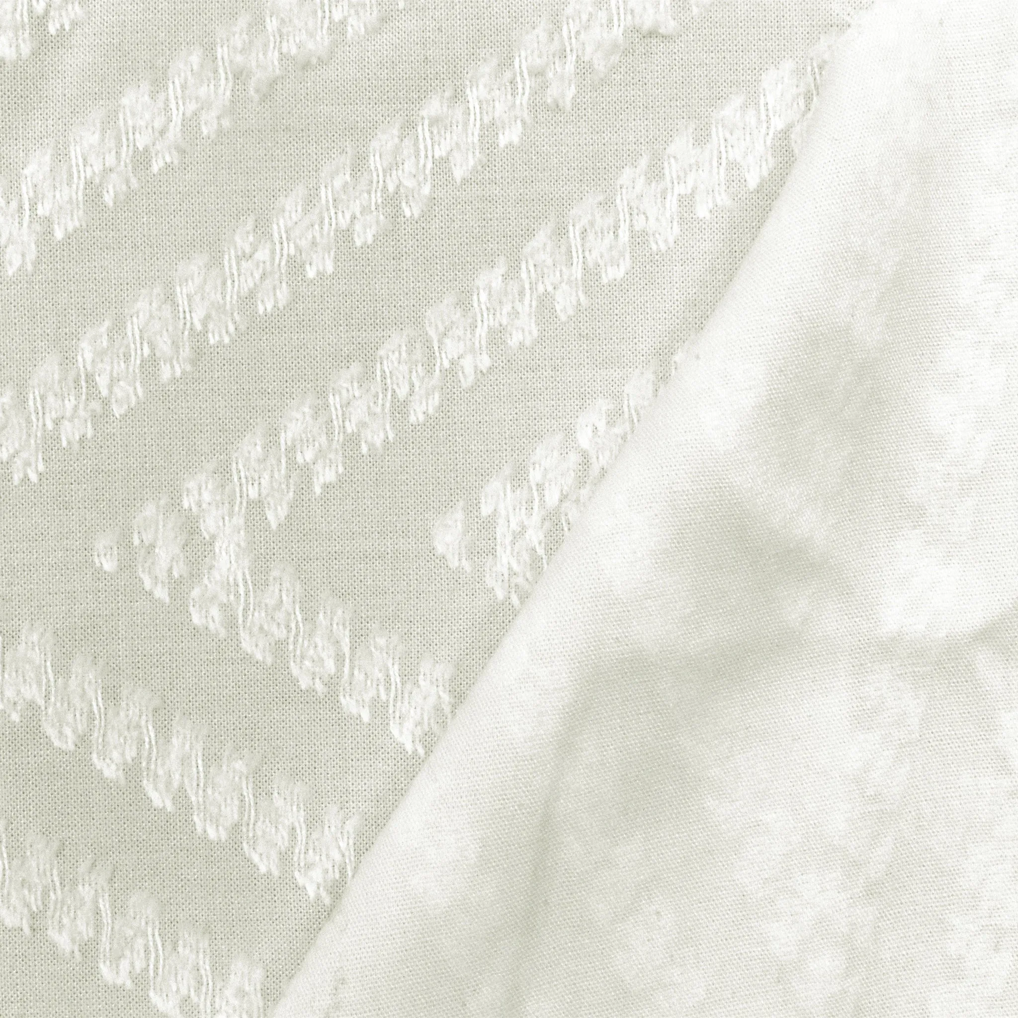 Ivory Chevron Texture Clip-Spot Woven Fabric