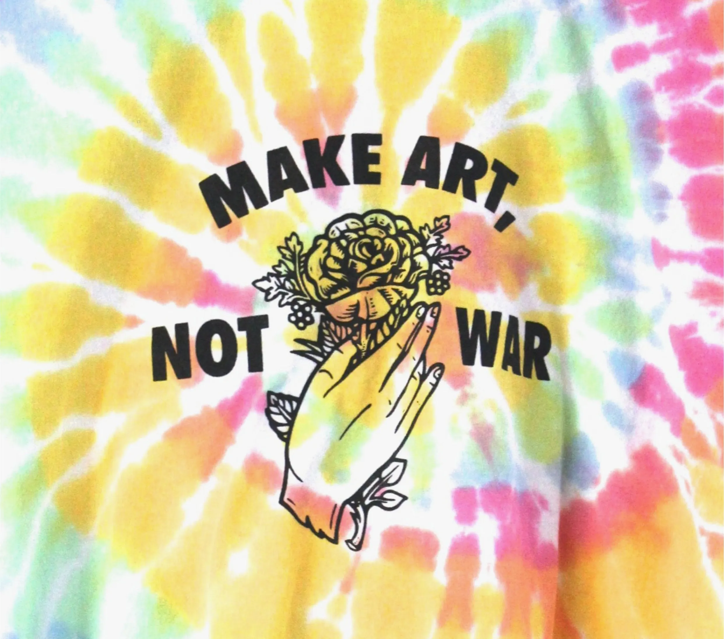 Make Art, Not War Pastel Rainbow Tie-Dye Graphic Unisex Tee