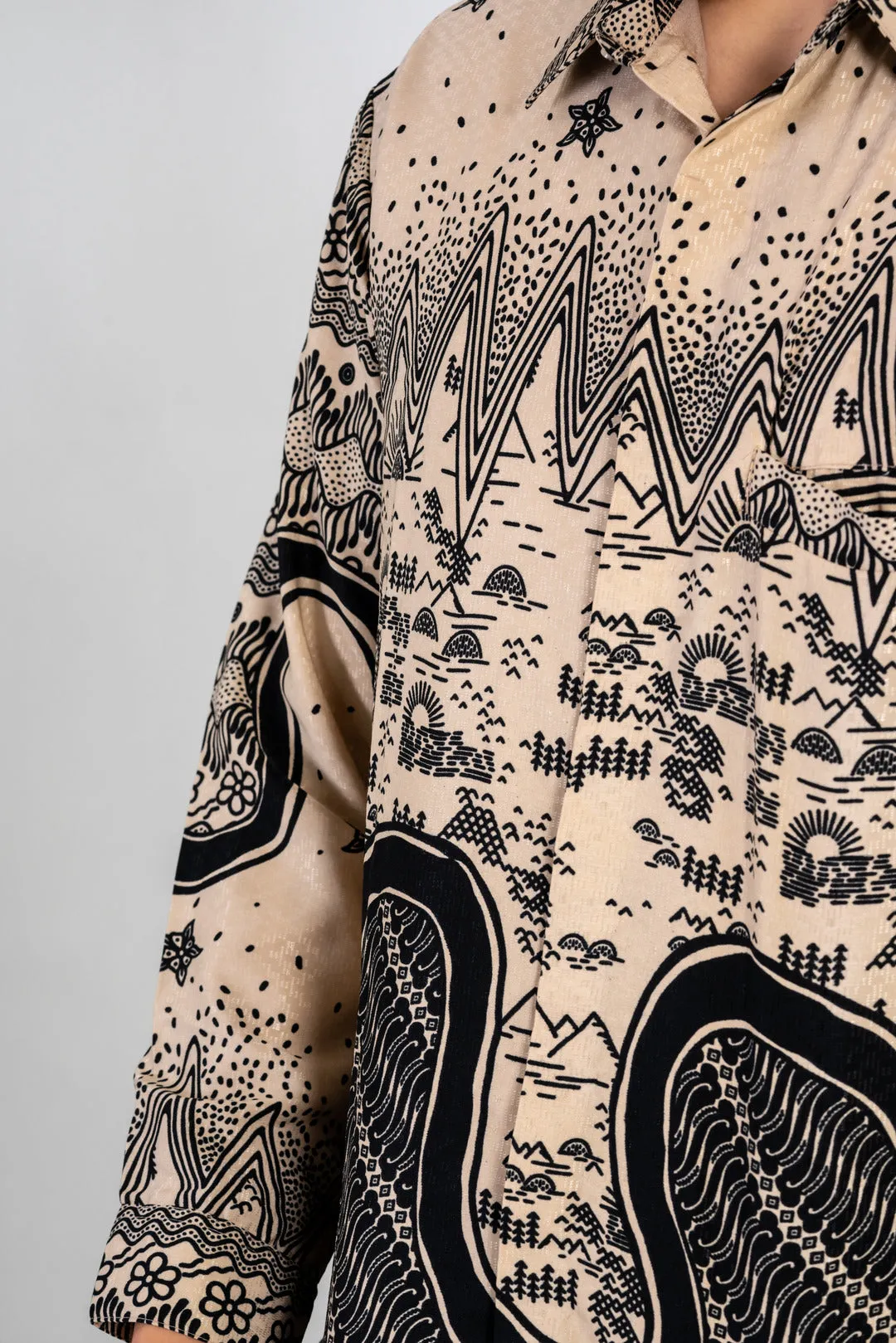 Men's Batik Shirt - Sandscape | Long Sleeves