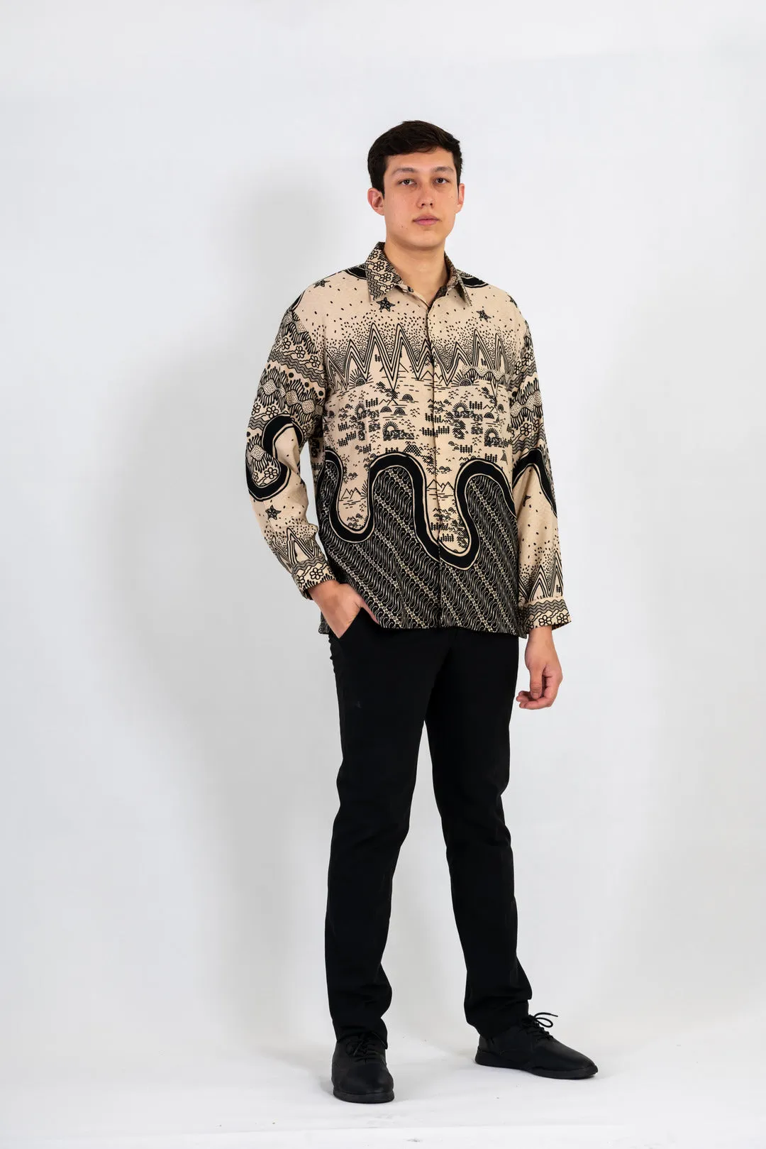 Men's Batik Shirt - Sandscape | Long Sleeves