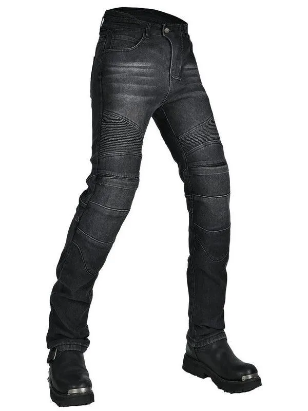 Men's Denim Plus Fleece Waterproof Warm Motorcycle Pants