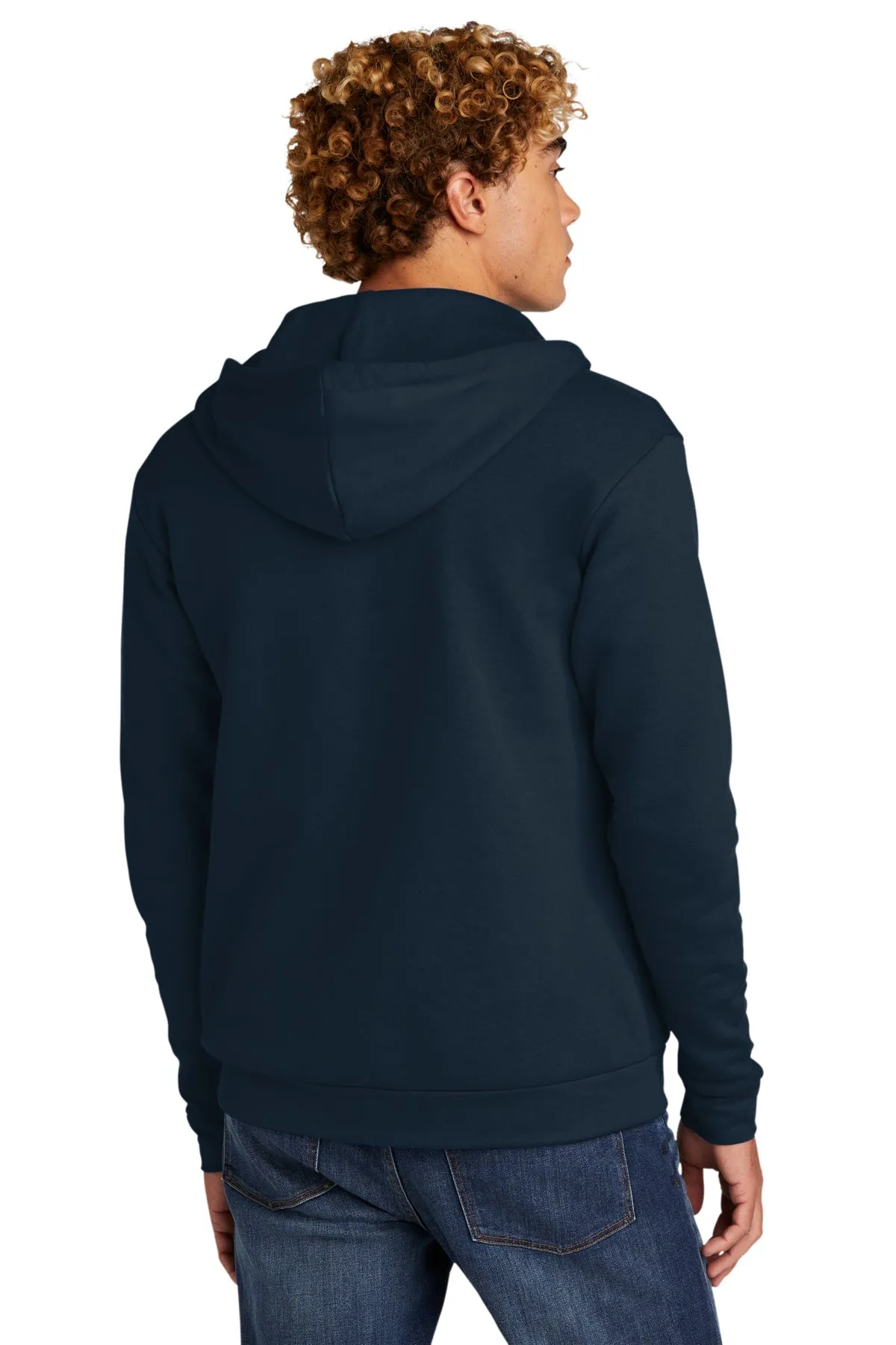 Next Level Unisex Beach Fleece Custom Zip Hoodies, Midnight Navy