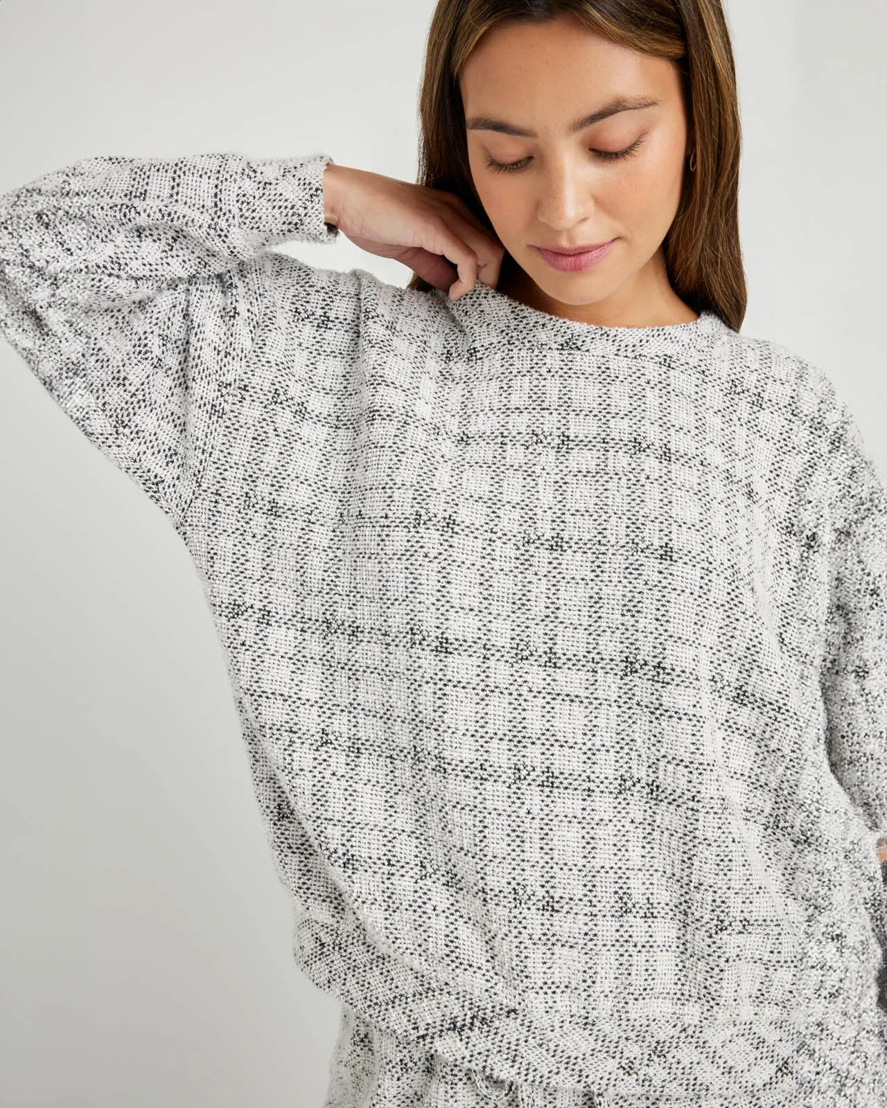 Penny Tweedy Plaid Crewneck Pullover