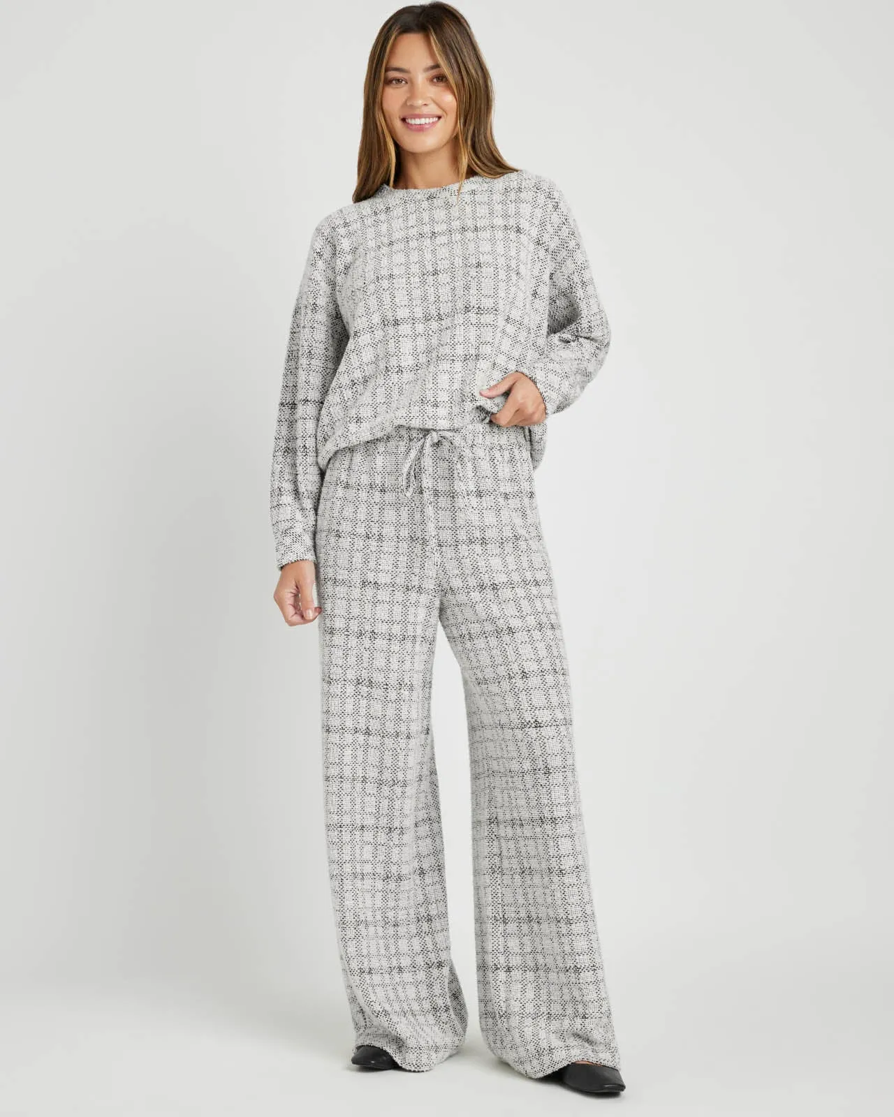 Penny Tweedy Plaid Crewneck Pullover