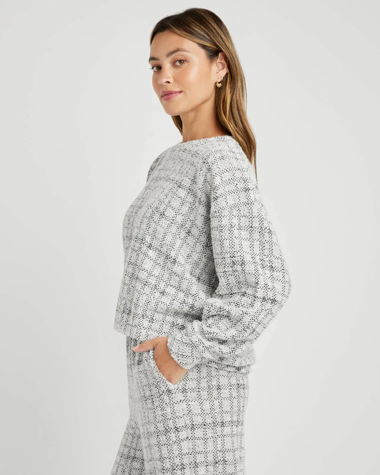 Penny Tweedy Plaid Crewneck Pullover