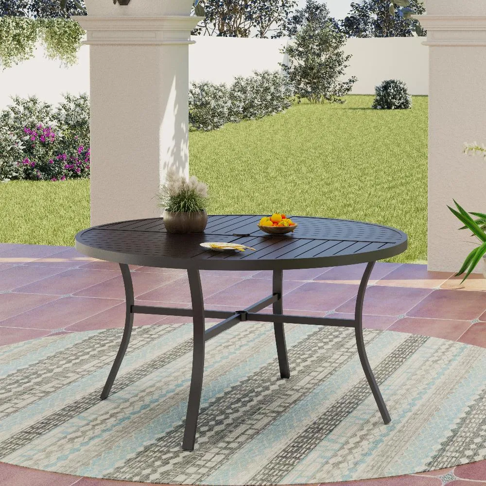 PHI VILLA 42" & 54" Geometric Stamped Patio Dining Round  Table