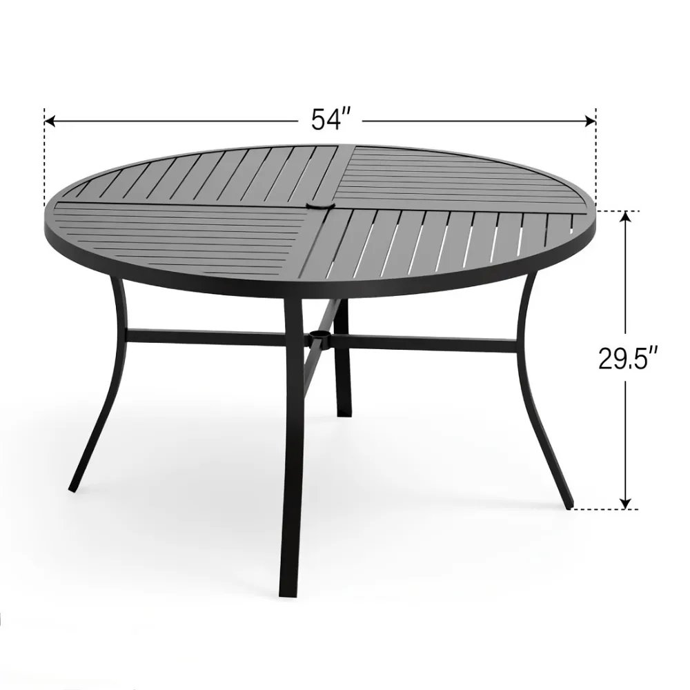 PHI VILLA 42" & 54" Geometric Stamped Patio Dining Round  Table