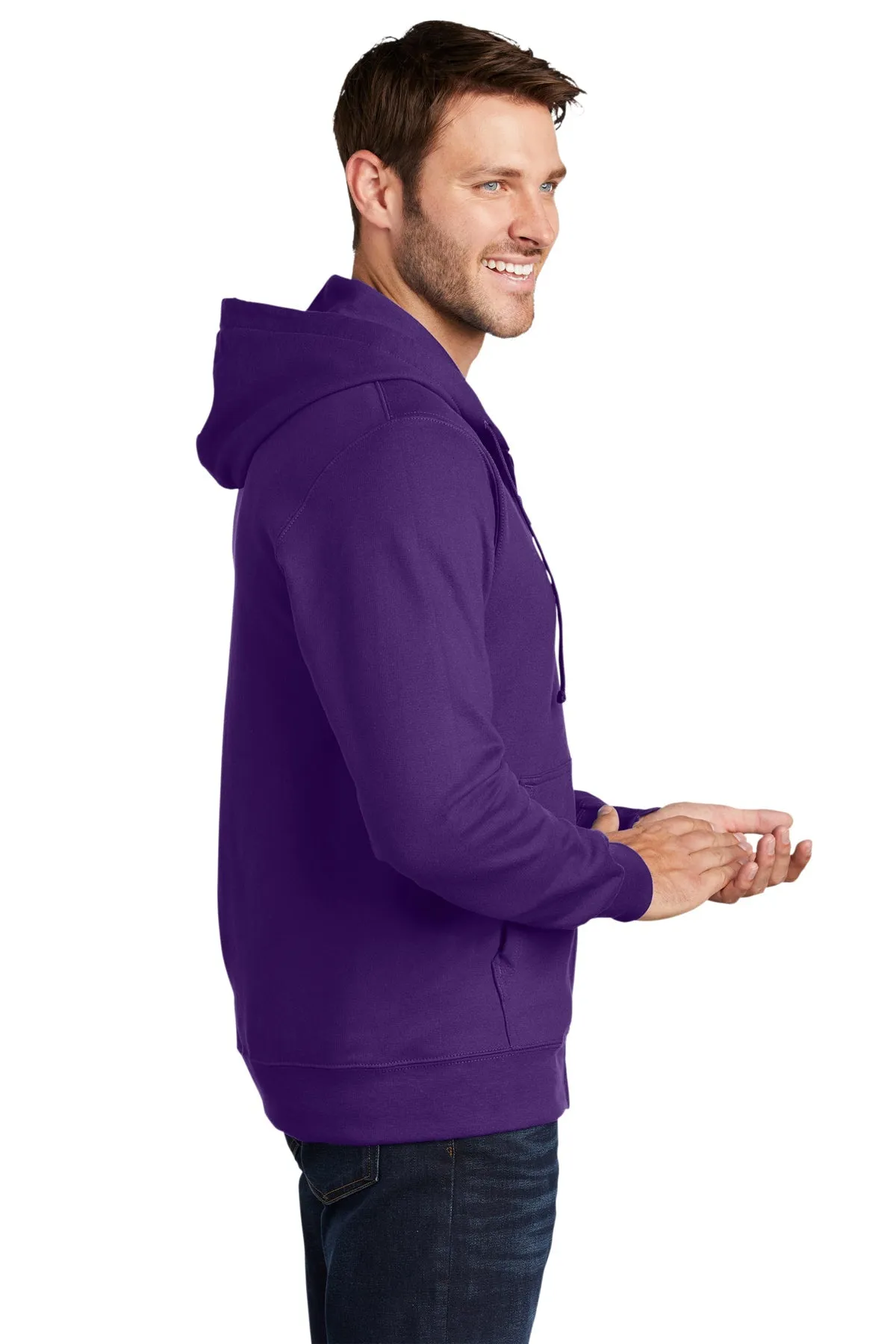 Port & Company Fan Favorite Fleece Branded Zip Hoodies, Team Purple