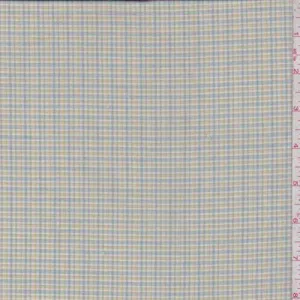 Powder Blue/Yellow Mini Plaid Shirting Fabric