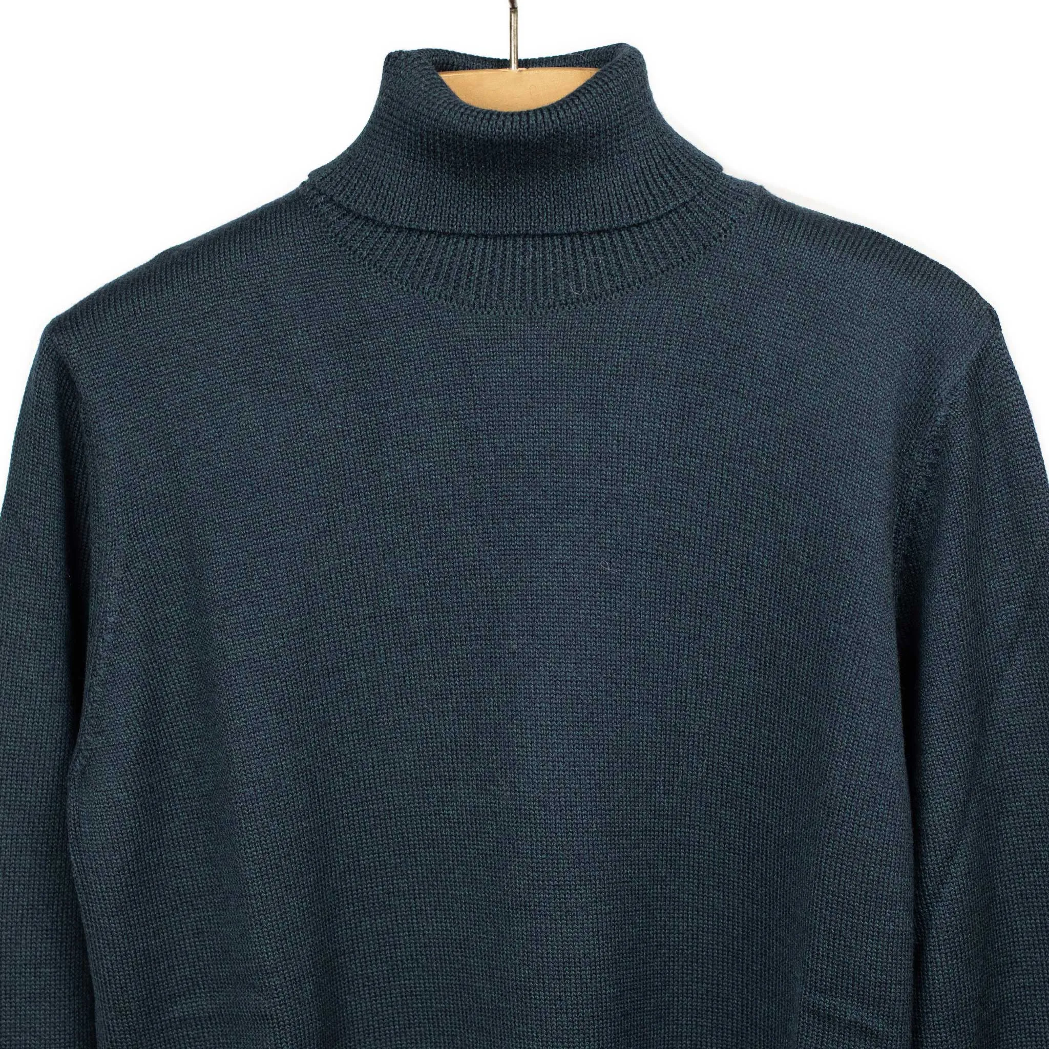 Rollneck sweater in petrol superfine merino wool (restock)