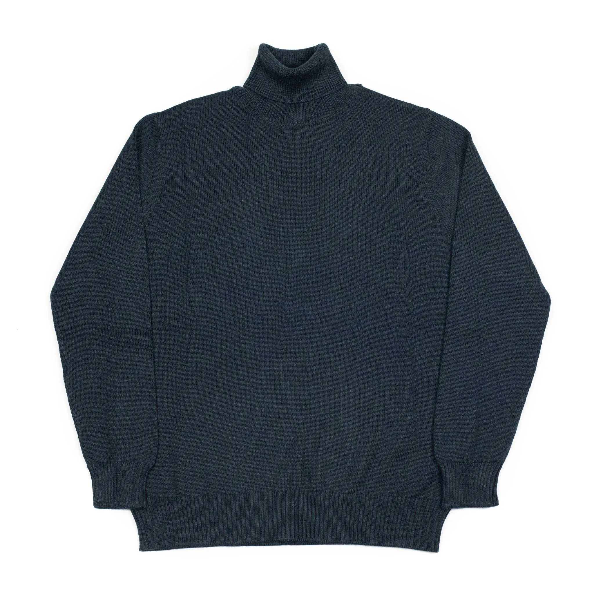 Rollneck sweater in petrol superfine merino wool (restock)