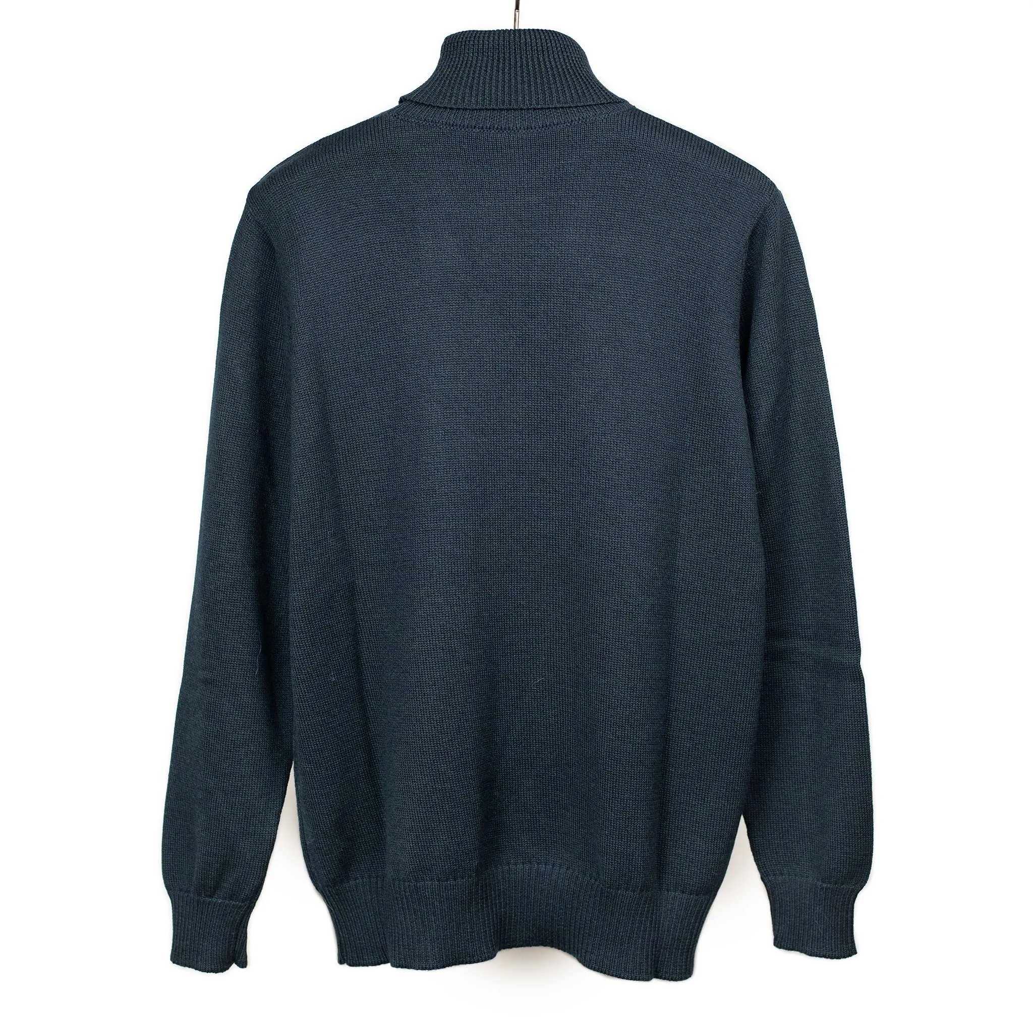 Rollneck sweater in petrol superfine merino wool (restock)